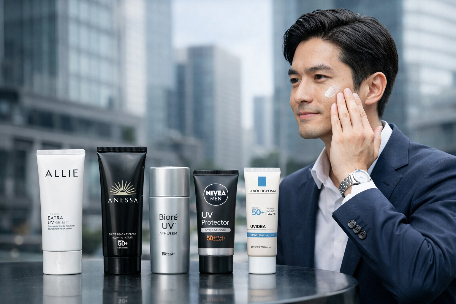白浮きしにくいメンズ日焼け止め比較|営業・商談でも浮かない「清潔感UV」の選び方のアイキャッチ画像